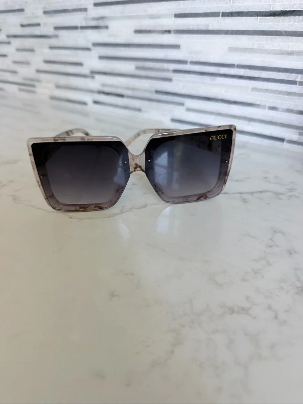 Gucci Women's Square Gradient Gray Sunglasses no case